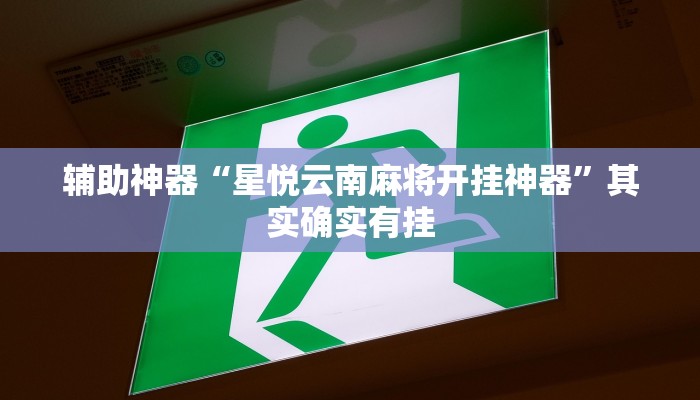 辅助神器“星悦云南麻将开挂神器”其实确实有挂