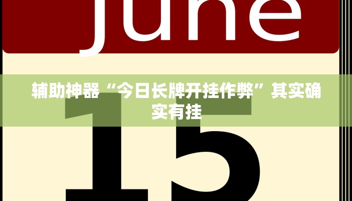 辅助神器“今日长牌开挂作弊”其实确实有挂