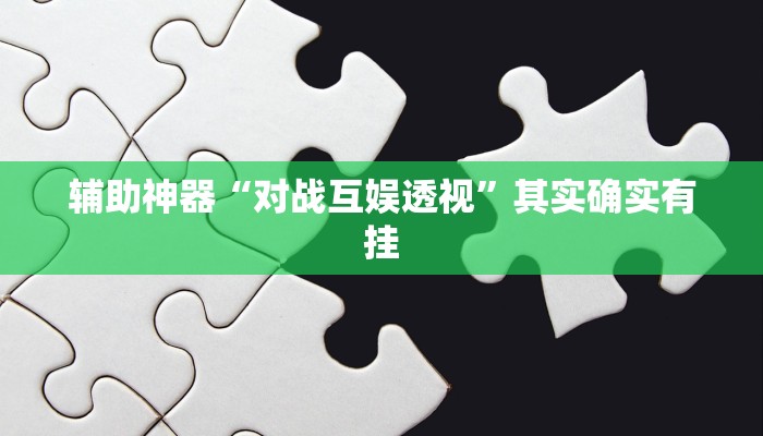 辅助神器“对战互娱透视”其实确实有挂