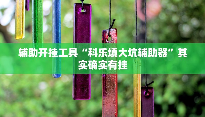 辅助开挂工具“科乐填大坑辅助器”其实确实有挂