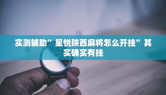 实测辅助”星悦陕西麻将怎么开挂”其实确实有挂
