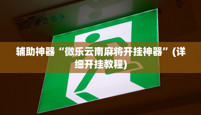 辅助神器“微乐云南麻将开挂神器”(详细开挂教程)